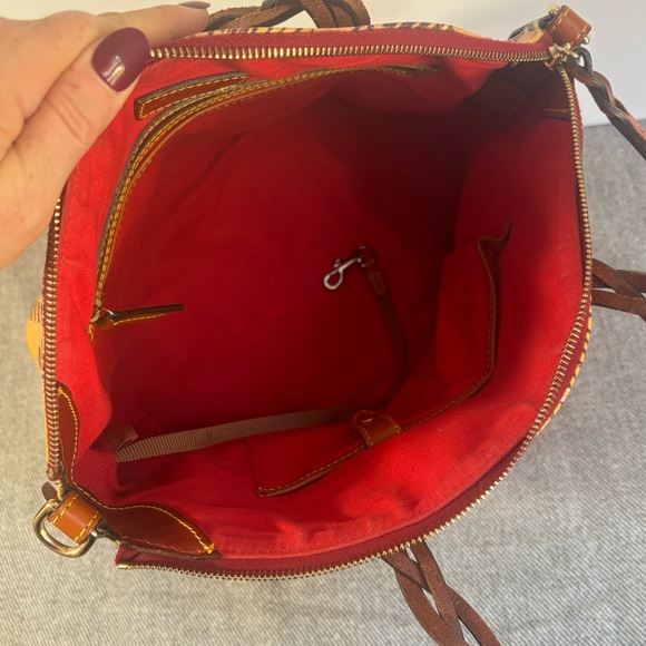 Dooney & Bourke Tartan Plaid Domed Satchel – Leather Trim & Braided Handles - Picture 6 of 16